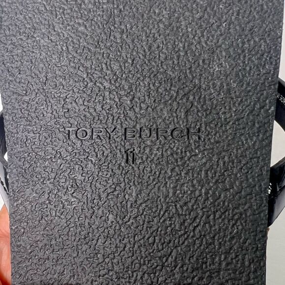 NWOB! Tory Burch Miller Cloud Black Patent Women’s Sandals Suede Cork Sz 11 - Picture 8 of 9